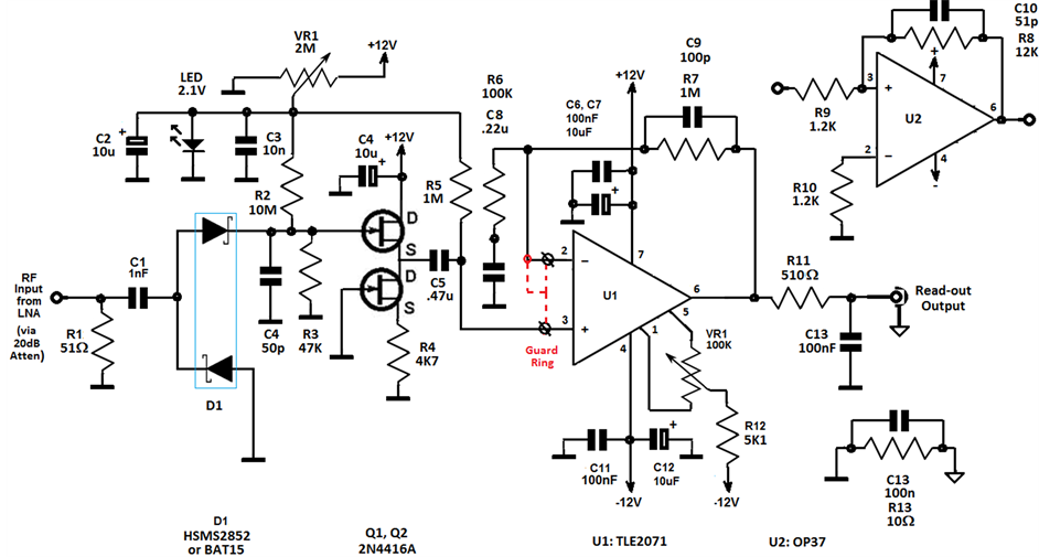 Zero bias Schottky Diode. RF Amplifier circuit. Ultra Low Noise Transistors. Детектор на диоде Шоттки. Радар детектор lna