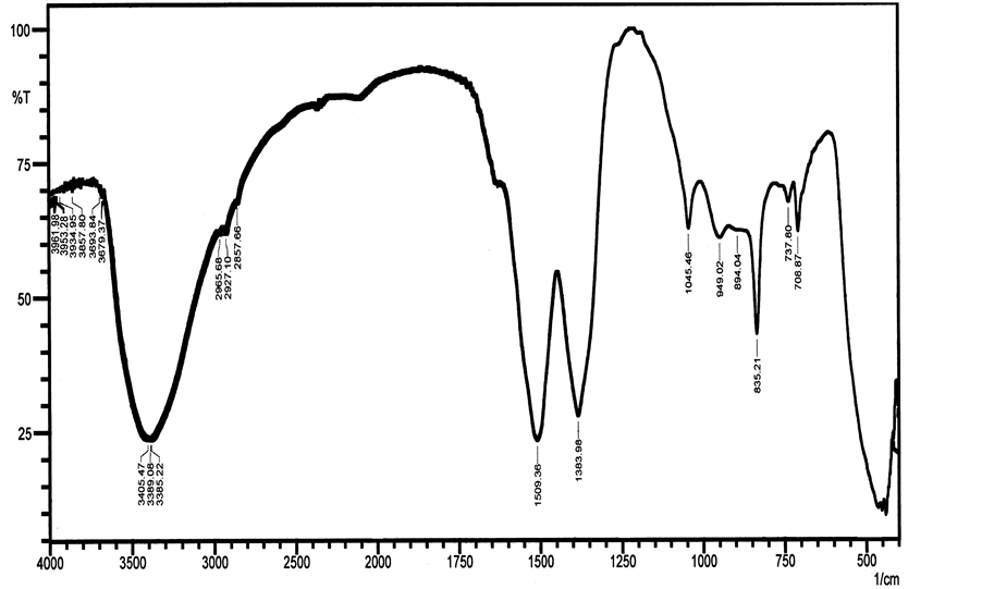 IR spectra of ZnO/Nb2O5 nanoparticles. 