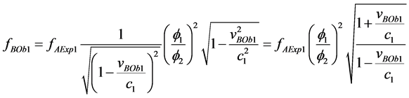 observed redshift equation