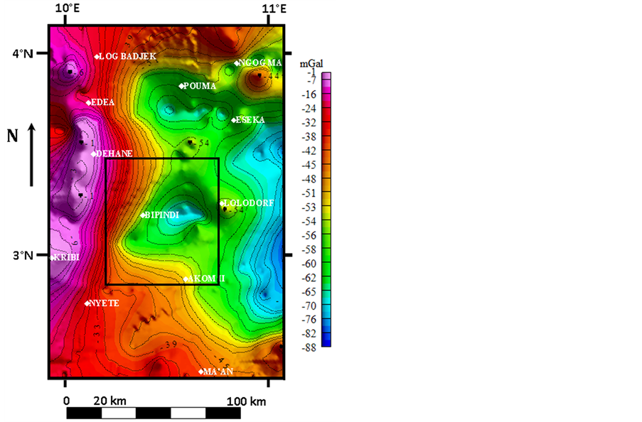 Residual gravity anomaly map of the study area. Contour interval