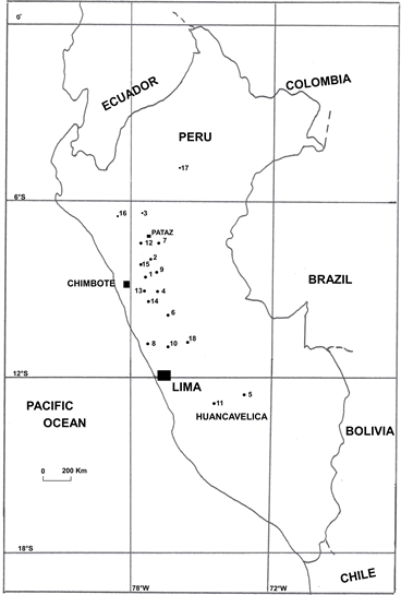 Locations of Cinnabar-Mercury Occurrences in Peru: Implications for Pre ...