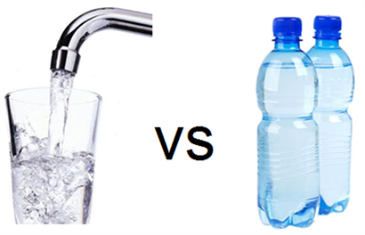 tap water and bottled water